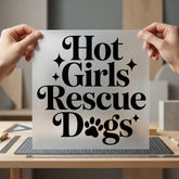 Hot Girls Rescue Dogs Mom Dad Ready to Press DTF Transfer for Dtf