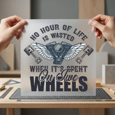 Hour Wasted Motorcycle Lifestyle Vintage Retro Ready to Press DTF Transfer for Dtf