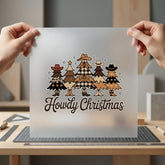 Howdy Christmas Western Tree Usa Christmas Ready to Press DTF Transfer for Dtf