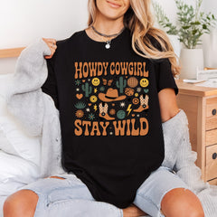 Howdy Cowgirl Stay Wild Usa Retro Ready to Press DTF Transfer for Dtf