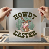 Howdy Easter Bunny Western Usa Easter Ready to Press DTF Transfer for Dtf