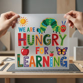 Hungry Learning Caterpillar Kids Teacher Ready to Press DTF Transfer for Dtf