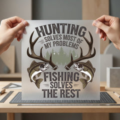 Hunting Fishing Solves Most Dad Fishing Ready to Press DTF Transfer for Dtf