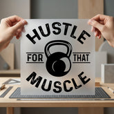 Hustle Muscle Kettlebell Fitness Aesthetic Fitness Ready to Press DTF Transfer for Dtf
