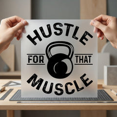 Hustle Muscle Kettlebell Fitness Aesthetic Fitness Ready to Press DTF Transfer for Dtf