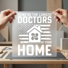 Hvac Lung Doctors Home Patriotic Usa Ready to Press DTF Transfer for Dtf