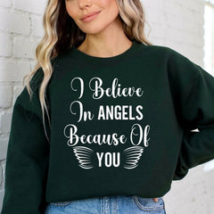 I Believe In Angels | Graceful Affirmation Sweatshirt - Luckets.com