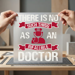 Infallible Doctor Quote Humorous Nurse Doctor Ready to Press DTF Transfer for Dtf