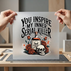 Inner Serial Killer Quote Halloween Vintage Ready to Press DTF Transfer for Dtf