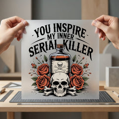 Inner Serial Killer Quote Halloween Vintage Ready to Press DTF Transfer for Dtf