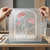January Carnation Birth Flower Aesthetic Floral Ready to Press DTF Transfer for Dtf