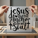 Jesus Anchor Soul Script Christian Faith Ready to Press DTF Transfer for Dtf