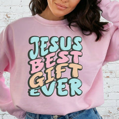 Jesus Best Gift Ever | Retro Christian Praise Sweatshirt - Luckets.com