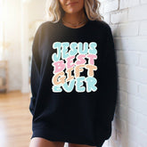Jesus Best Gift Ever | Retro Christian Praise Sweatshirt - Luckets.com