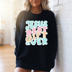 Jesus Best Gift Ever | Retro Christian Praise Sweatshirt - Luckets.com