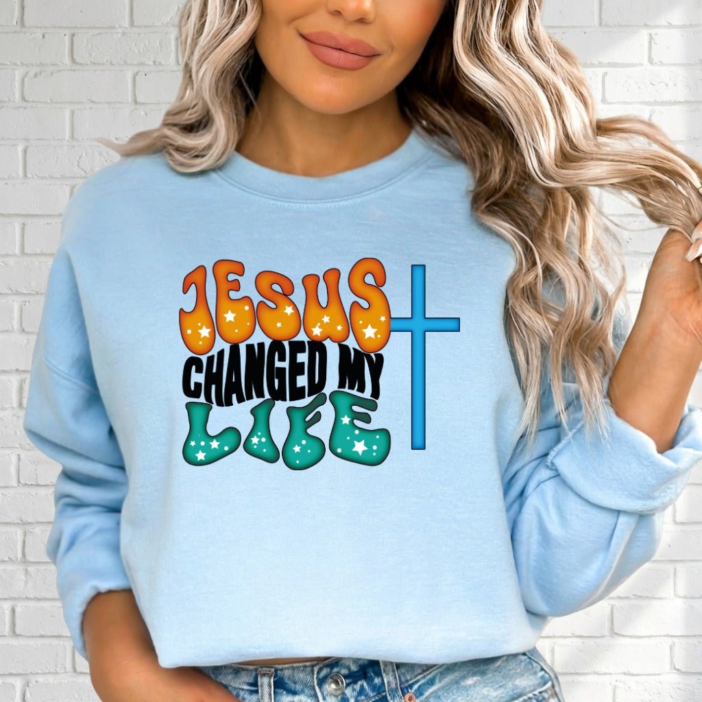 Jesus Changed My Life | Retro Faith Sweatshirt - Luckets.com