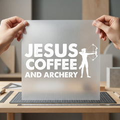 Jesus Coffee Archery Faith Christian Faith Ready to Press DTF Transfer for Dtf