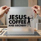 Jesus Coffee Archery Faith Christian Faith Ready to Press DTF Transfer for Dtf