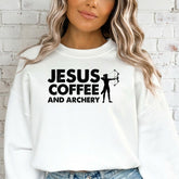 Jesus Coffee Archery | Faith & Hobbies Sweatshirt - Luckets.com