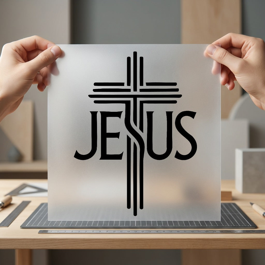 Jesus Cross Outline Christian Christian Faith Ready to Press DTF Transfer for Dtf