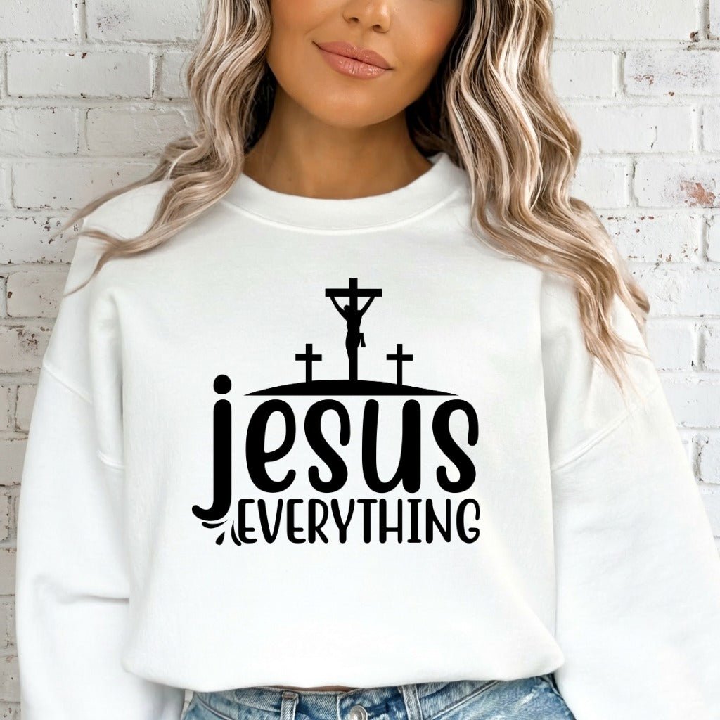 Jesus Everything | Cross & Faith Sweatshirt - Luckets.com