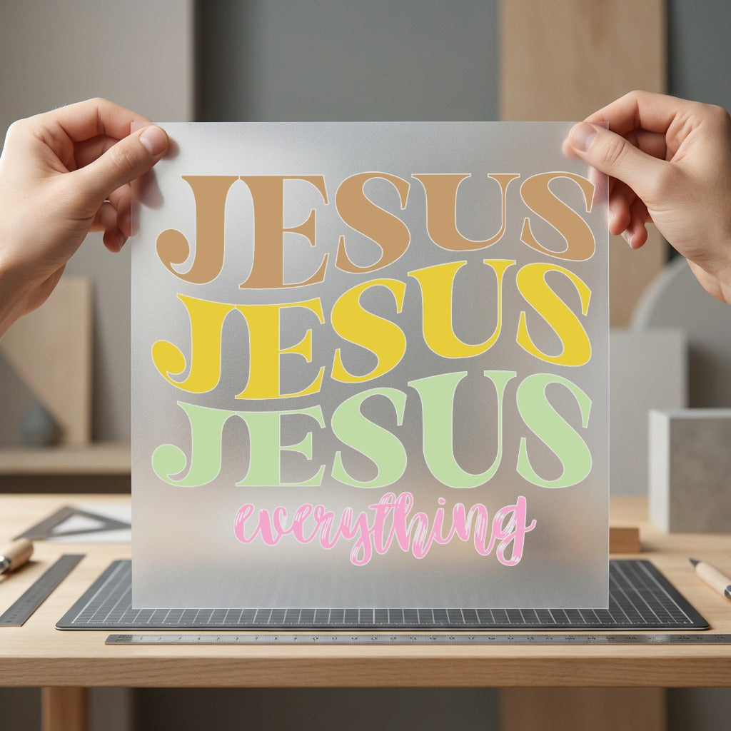 Jesus Everything Retro Faith Christian Faith Ready to Press DTF Transfer for Dtf