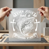 Jesus Fishing Story Retro Christian Faith Ready to Press DTF Transfer for Dtf