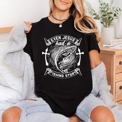 Jesus Fishing Story Retro Christian Faith Ready to Press DTF Transfer for Dtf