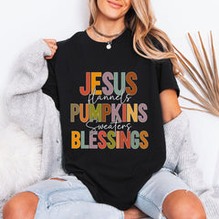 Jesus Flannels Pumpkins | Fall Blessing Tee - Luckets.com