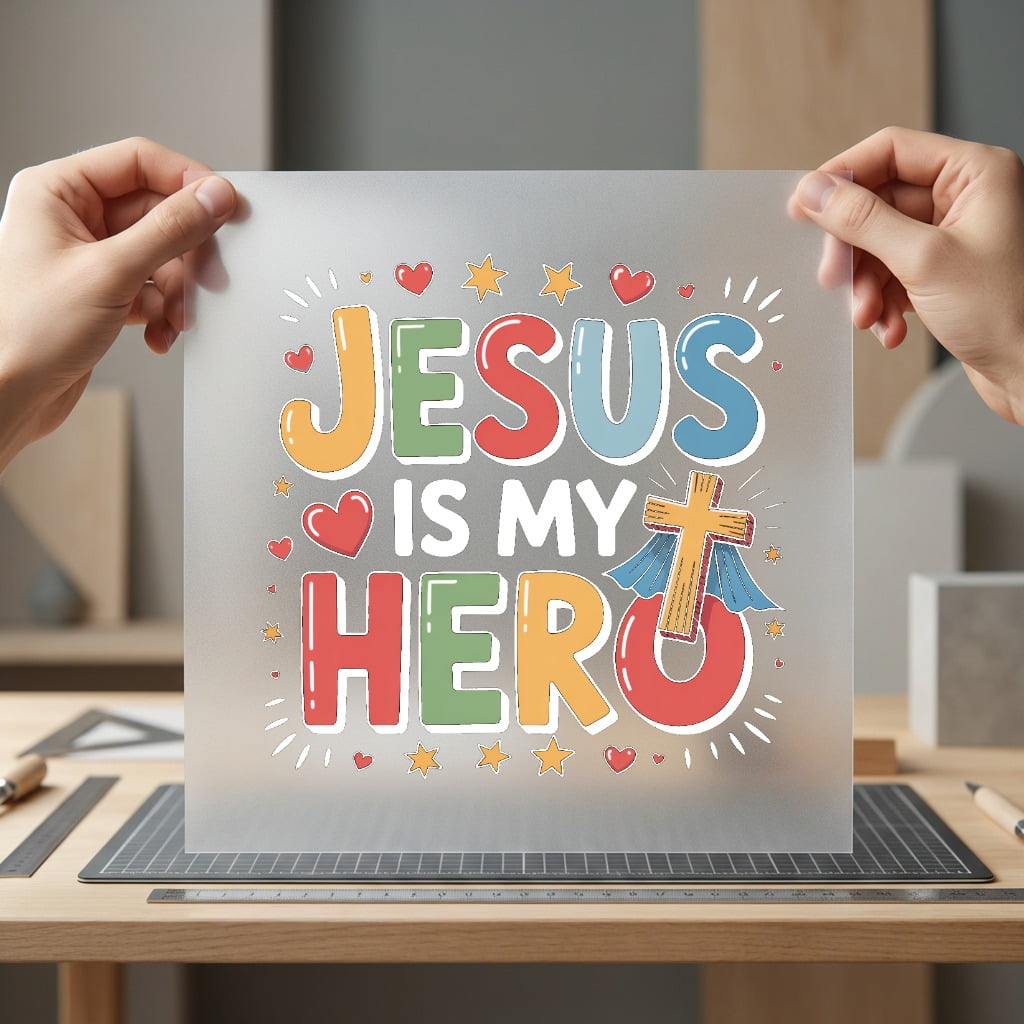 Jesus Hero Christian Text Christian Faith Ready to Press DTF Transfer for Dtf