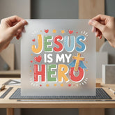 Jesus Hero Christian Text Christian Faith Ready to Press DTF Transfer for Dtf