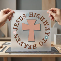 Jesus Highway Heaven Retro Christian Faith Ready to Press DTF Transfer for Dtf