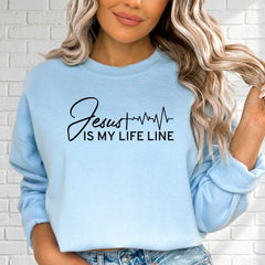 Jesus Is My Lifeline | Heartbeat Faith Sweatshirt - Luckets.com