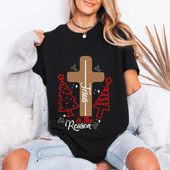 Jesus Is The Reason | Christmas Cross & Holly Tee - Luckets.com