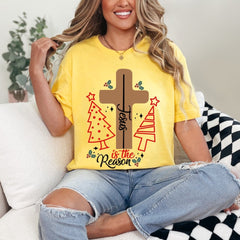 Jesus Is The Reason | Christmas Cross & Holly Tee - Luckets.com