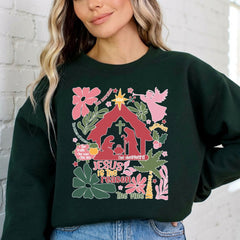 Jesus Is The Reason | Nativity Scene Sweatshirt - Luckets.com