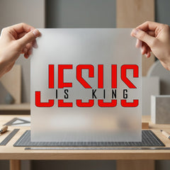Jesus King Bold Red Christian Faith Ready to Press DTF Transfer for Dtf