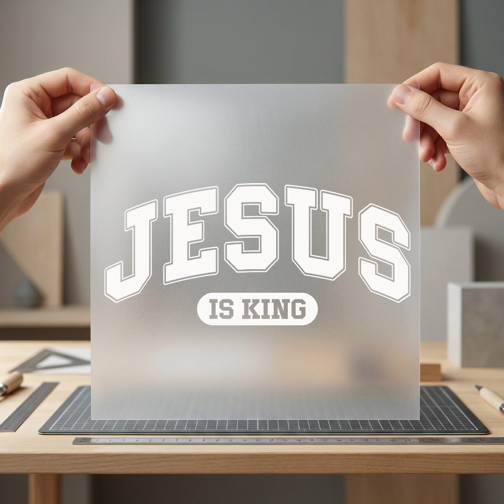 Jesus King Collegiate Diy Christian Faith Ready to Press DTF Transfer for Dtf