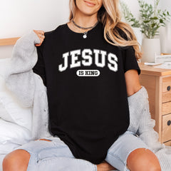 Jesus King Collegiate Diy Christian Faith Ready to Press DTF Transfer for Dtf