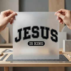 Jesus King Collegiate Diy Christian Faith Ready to Press DTF Transfer for Dtf