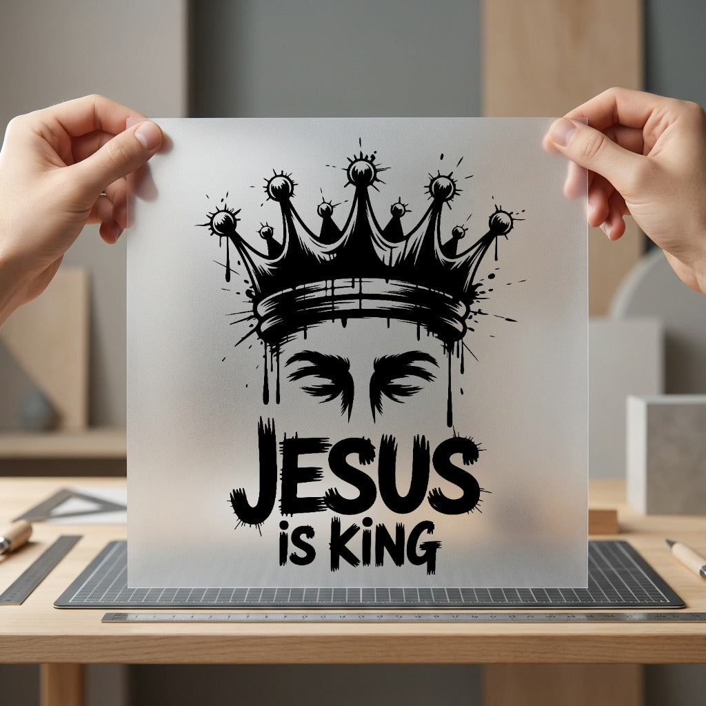 Jesus King Crown Faith-inspired Christian Faith Ready to Press DTF Transfer for Dtf