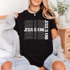 Jesus King Text Modern Christian Faith Ready to Press DTF Transfer for Dtf
