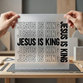 Jesus King Text Modern Christian Faith Ready to Press DTF Transfer for Dtf