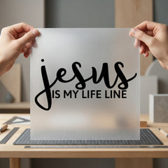Jesus Life Line Script Christian Faith Ready to Press DTF Transfer for Dtf