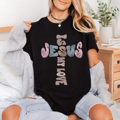 Jesus Love Cross Retro Christian Faith Ready to Press DTF Transfer for Dtf
