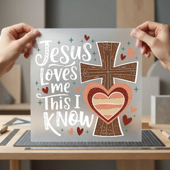 Jesus Loves Know Retro Christian Faith Ready to Press DTF Transfer for Dtf