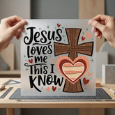 Jesus Loves Know Retro Christian Faith Ready to Press DTF Transfer for Dtf