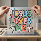 Jesus Loves Retro Daisy Christian Faith Ready to Press DTF Transfer for Dtf