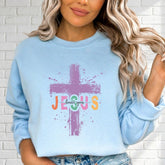 Jesus Loves You | Cross & Splatter Sweatshirt - Luckets.com