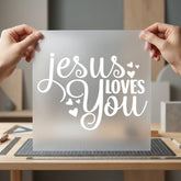 Jesus Loves You Hearts Christian Faith Ready to Press DTF Transfer for Dtf